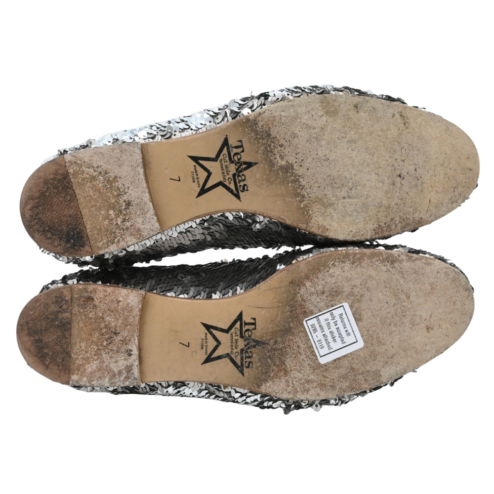 CHANEL Silver Sequin Loafers Estimated Size 7 - Picture 5 of 16
